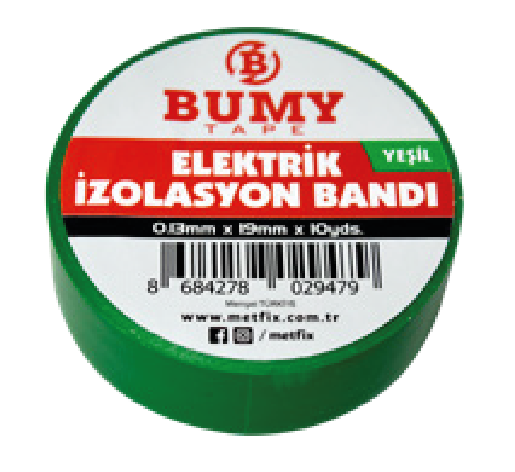 BUMY MFX9271 ELEKTRIK IZOLASYON BANDI YESIL 0.13 MM X 19 MM X 10 YDS